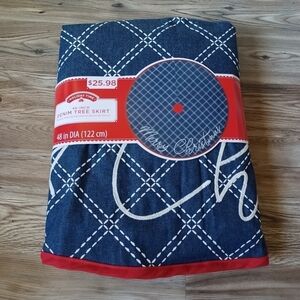 Holiday Time 48 inch Denim Christmas Tree Skirt